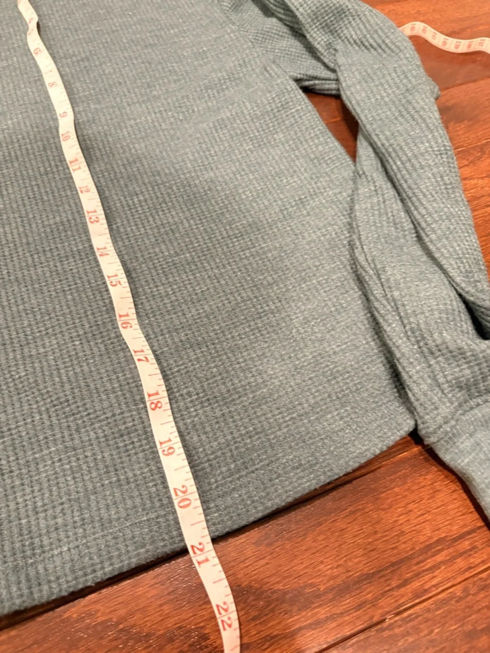 LOU & GREY Teal Waffle Knit Mock Neck Cropped Top Size M - Picture 7 of 8